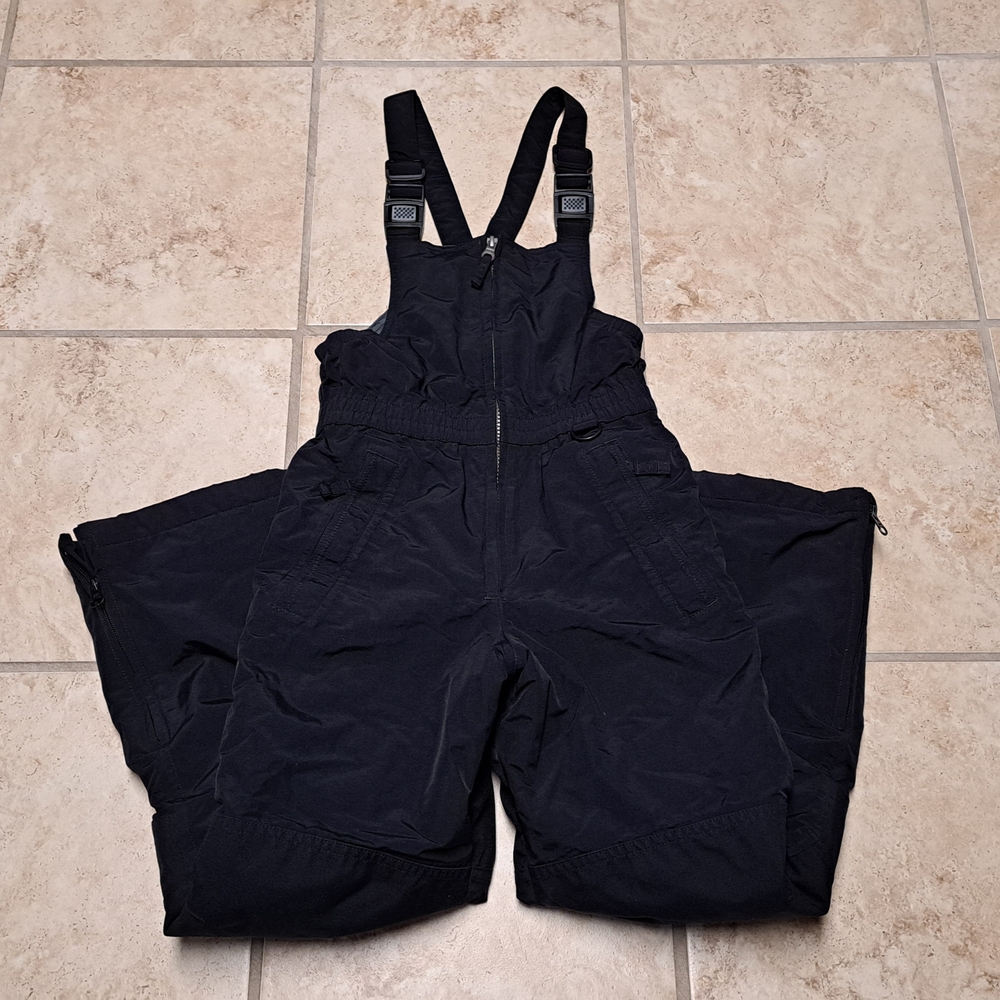 Lands' End Black Snow Bib Pants EUC Size 8